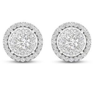 Diamond Stud Earrings 1/2 ct tw Round-Cut 10K White Gold